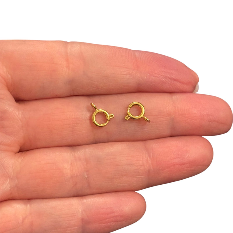 Waterproof Hypoallergenic Stainless Steel Spring Ring Clasp – 6mm, 1.5mm Loop Hole, 2pcs Pack