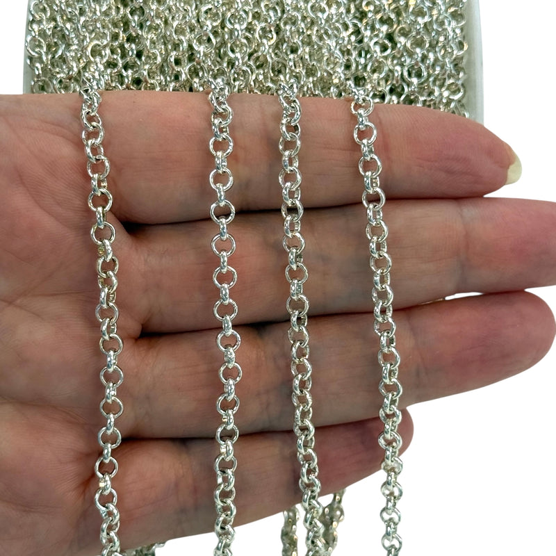 Silver Plated Belcher Chain, 4MM Silver Plated Belcher Chain