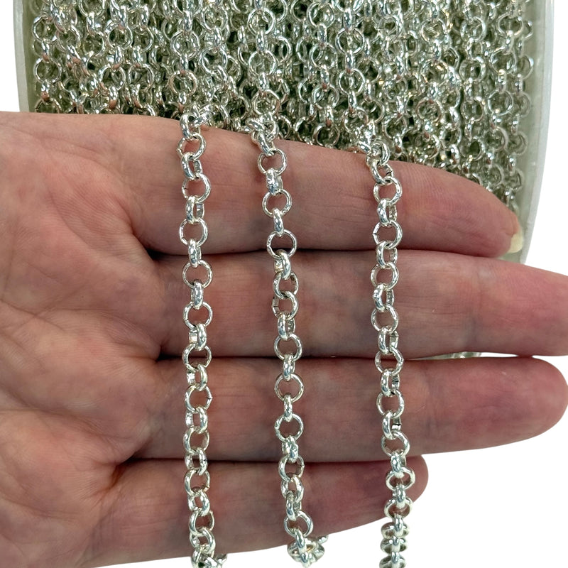 Silver Plated Belcher Chain, 5MM Silver Plated Belcher Chain