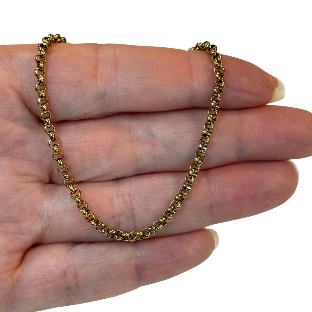 Waterproof 24Kt Gold PVD Stainless Steel 3mm Belcher Chain Bracelet – 6" + 2" Extender, Ready for Charms