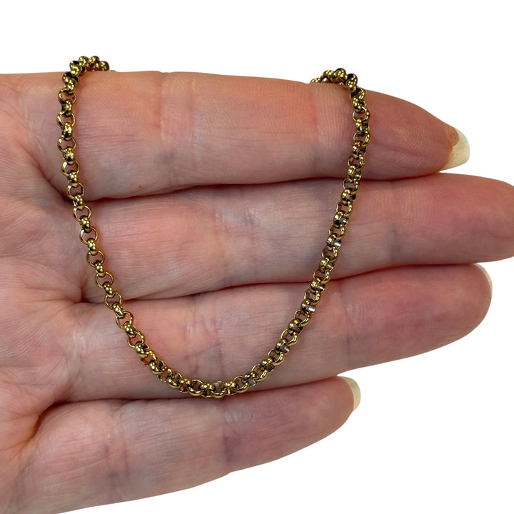 Waterproof 24Kt Gold PVD Stainless Steel 3mm Belcher Chain Bracelet – 6" + 2" Extender, Ready for Charms