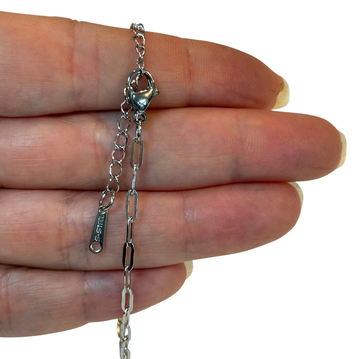 Stainless Steel Paperclip Chain Bracelet 6x2.5mm – 6" + 2" Extender, Ready to Add Charms, Adjustable Charm Bracelet Base