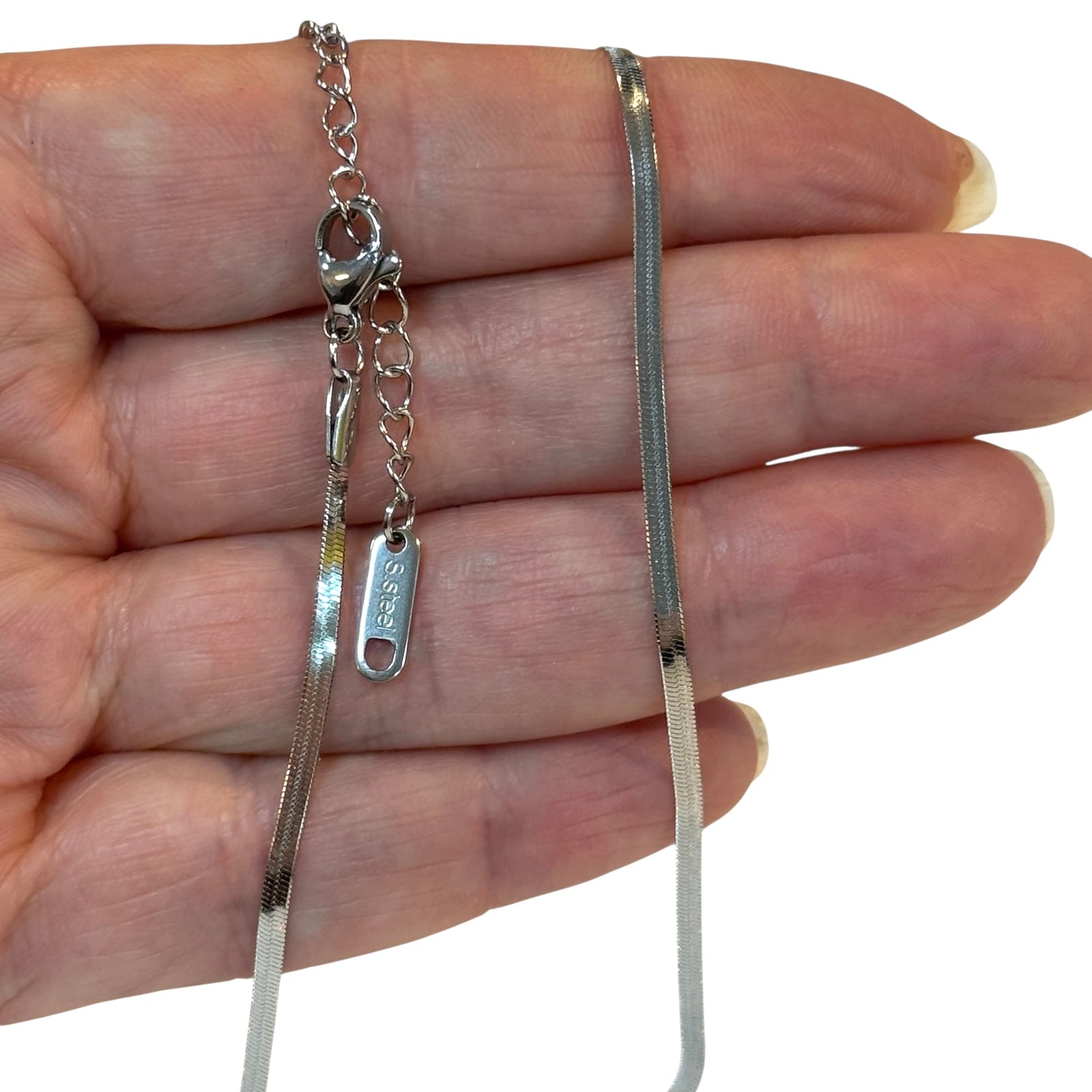 Waterproof Stainless Steel Adjustable Necklace – 2mm Snake Chain, 16" + 2" Extender