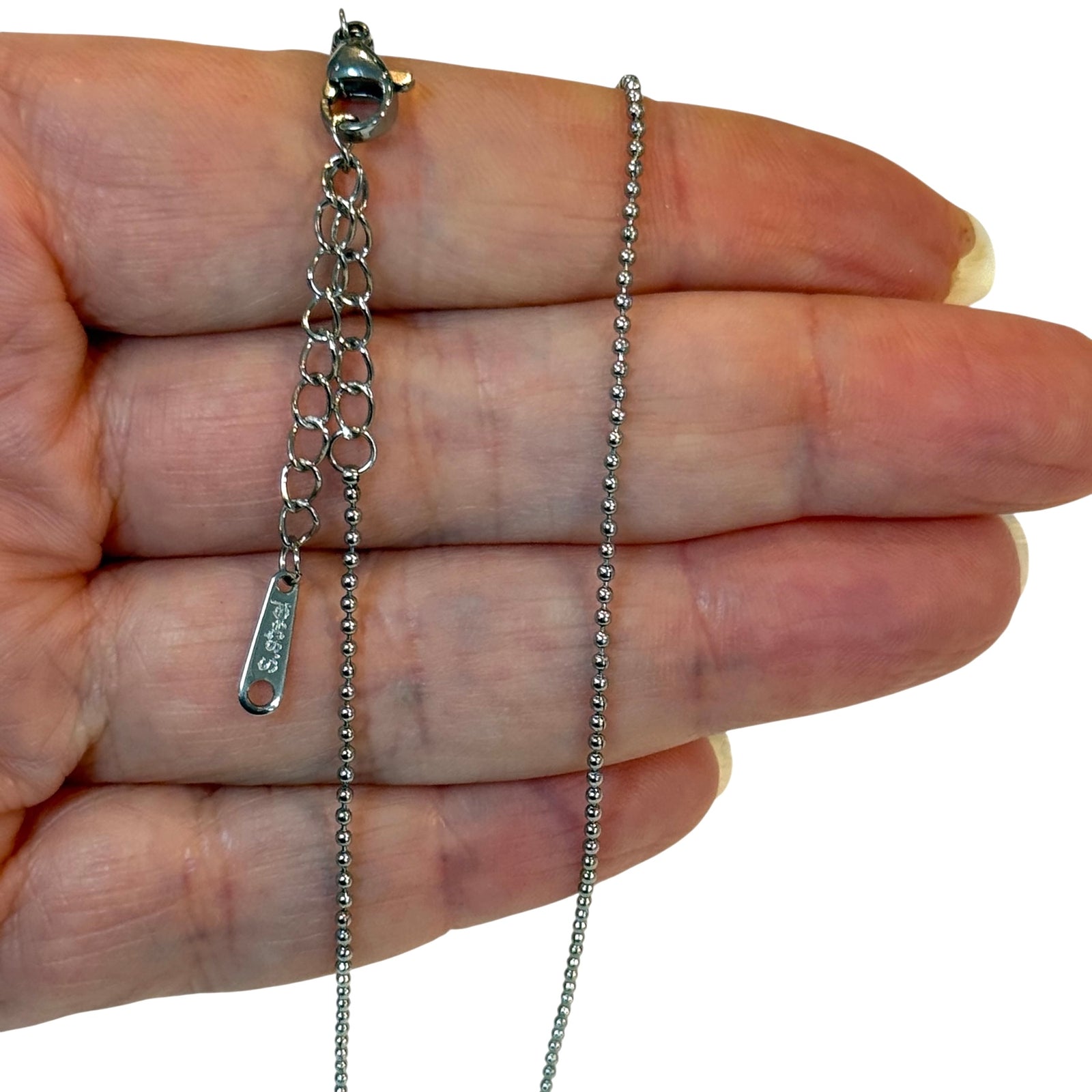 Waterproof Stainless Steel Adjustable Necklace – 1mm Ball Chain, 16" + 2" Extender