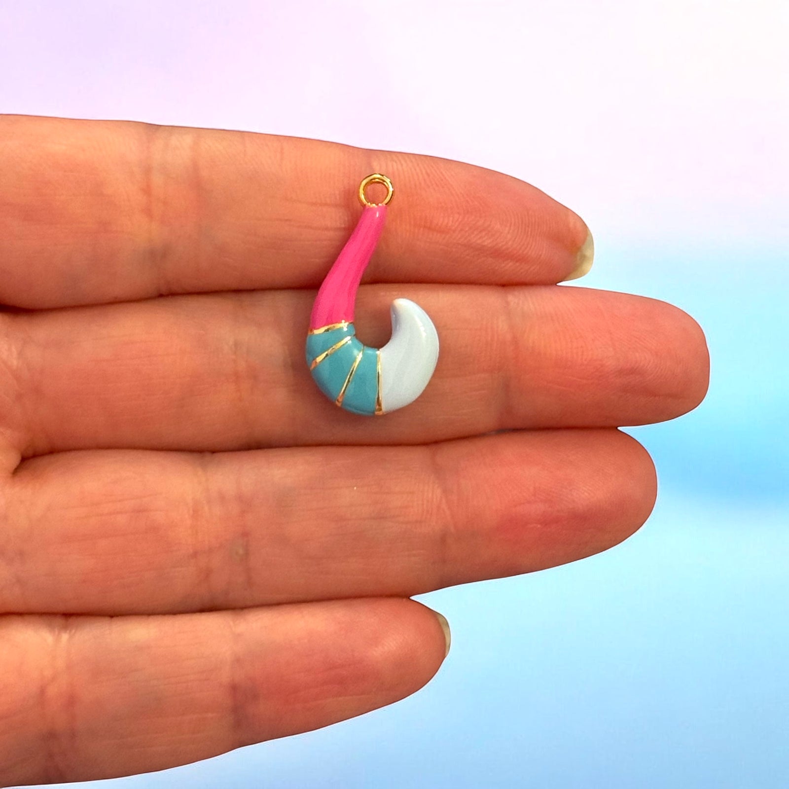 24Kt Gold Plated 3D Enamel Candy Fox Tail Pendant