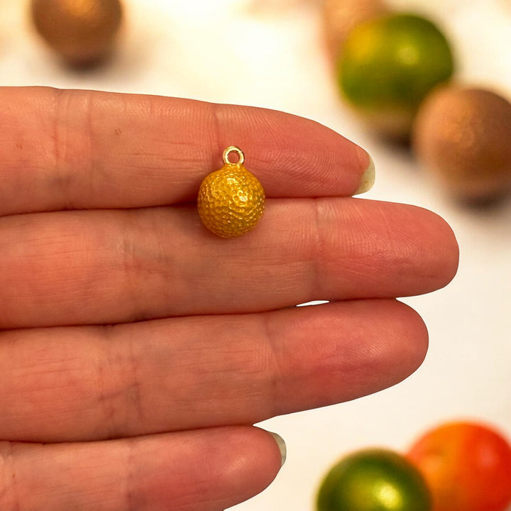 🍊 3D Orange Slice Charm – Enamel Pendant Peppy Beads