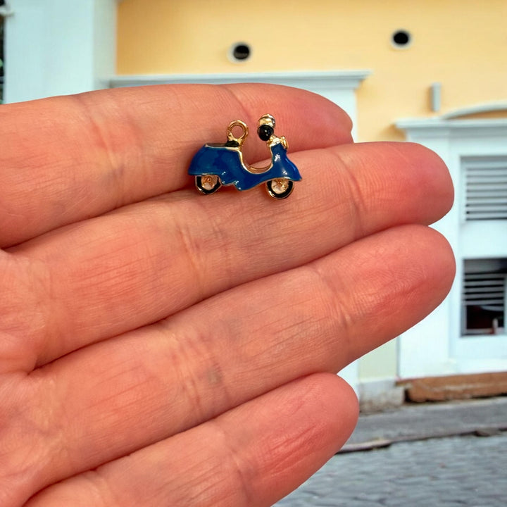 3D Blue Scooter Charm