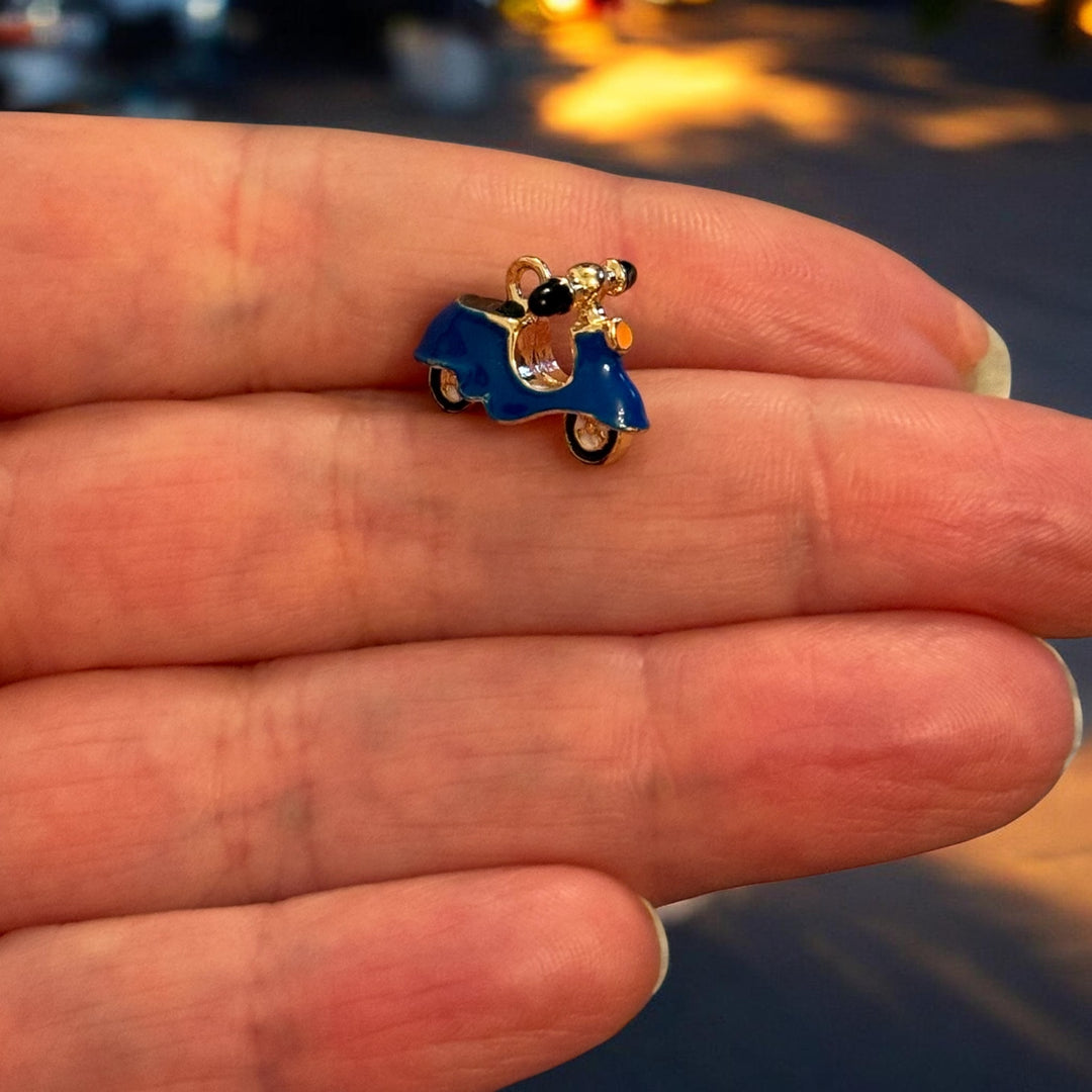 3D Blue Scooter Charm