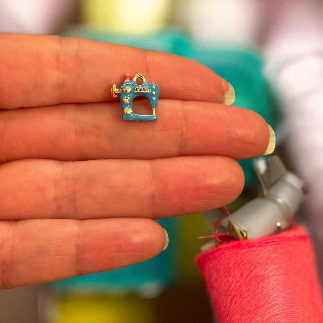 Sewing Machine Charm Enamel Sewing Pendant 