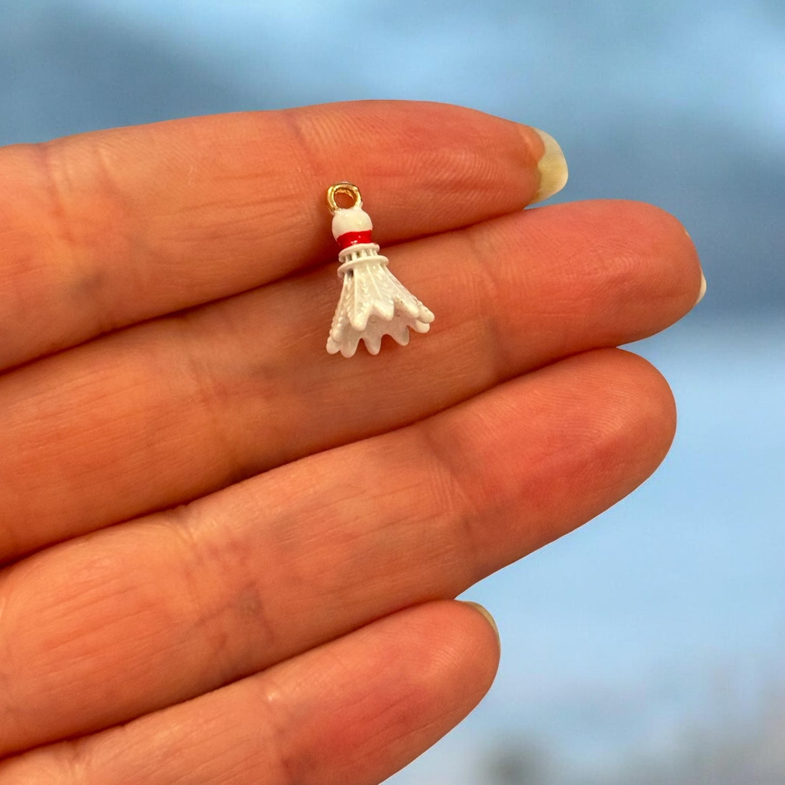 Badminton Shuttlecock Enamel Charm