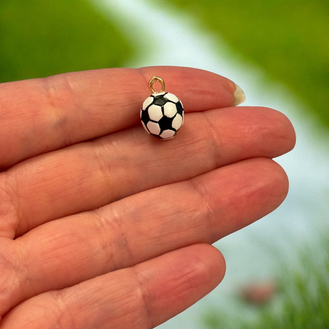 Soccer Ball Enamel Charm