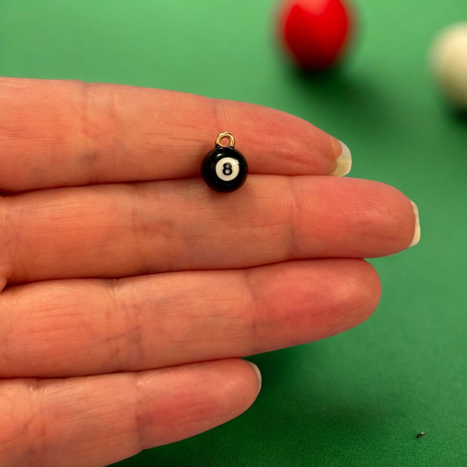 8 Ball Pool Charm, Billiards Charm Pendant, Pool Ball Charm