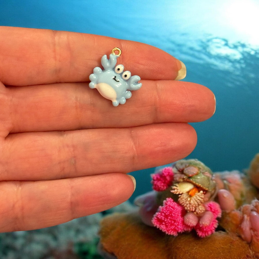 3D Cute Crab Enamel Charm