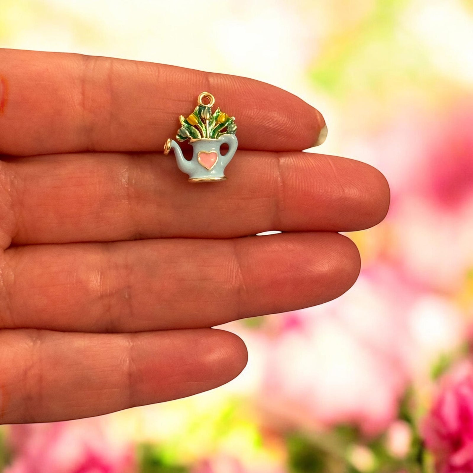 Watering Can Flower Arrangement Charm
