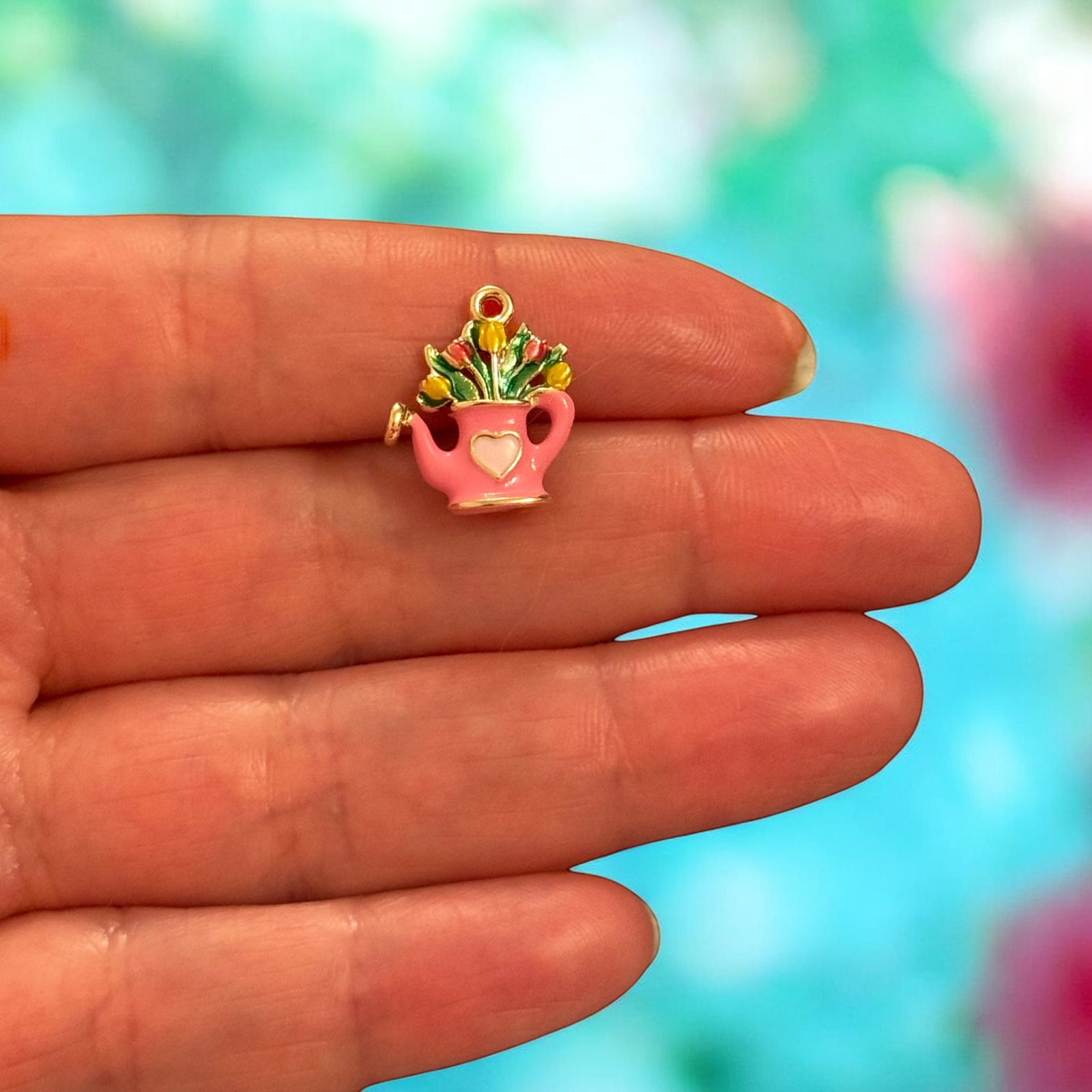 Watering Can Flower Arrangement Charm