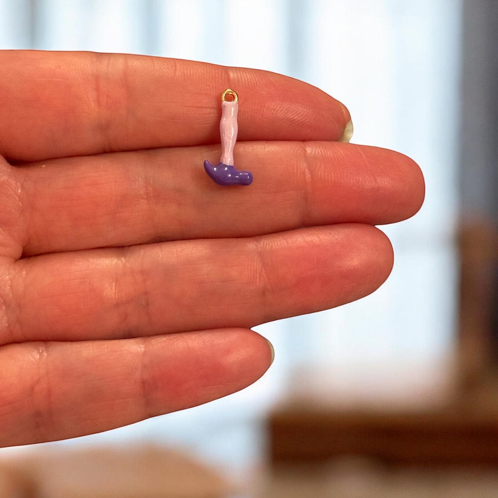 Purple Enamel Hammer Charm