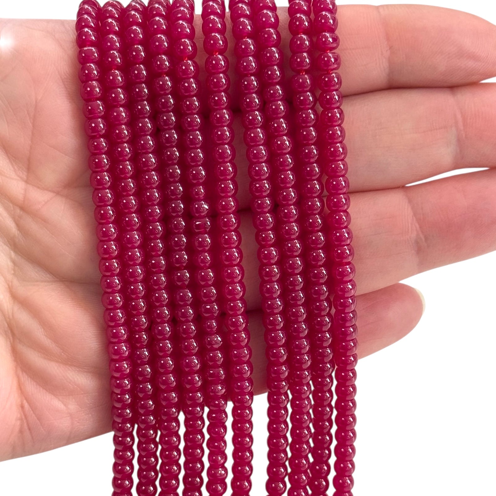 AAA Grade Ruby Gemstone Rondelle Beads