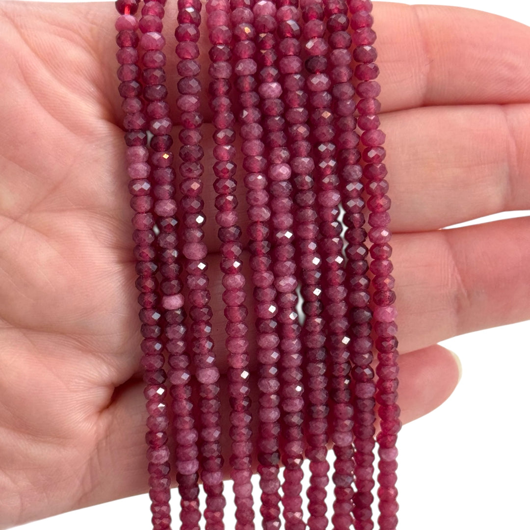 Ruby Gemstone Rondelle Beads