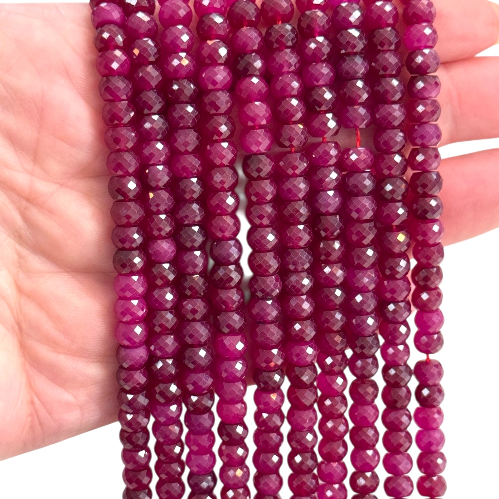 AAA Grade Ruby Gemstone Rondelle Beads