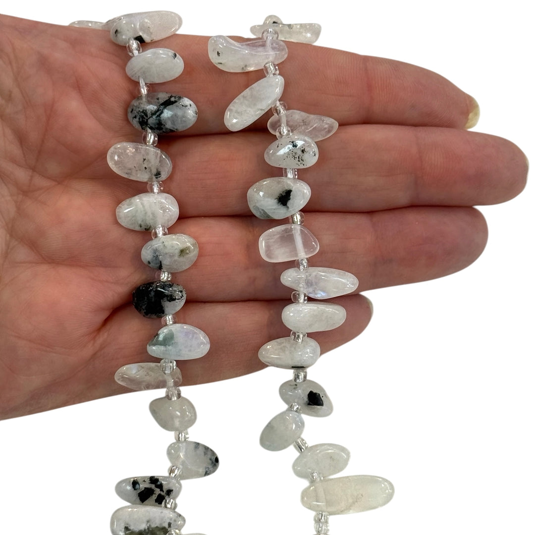 Rainbow Moonstone Organic Pebble Beads