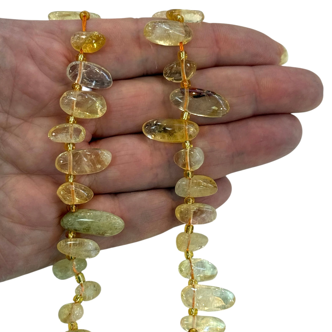 Citrine Organic Pebble Gemstone Beads 