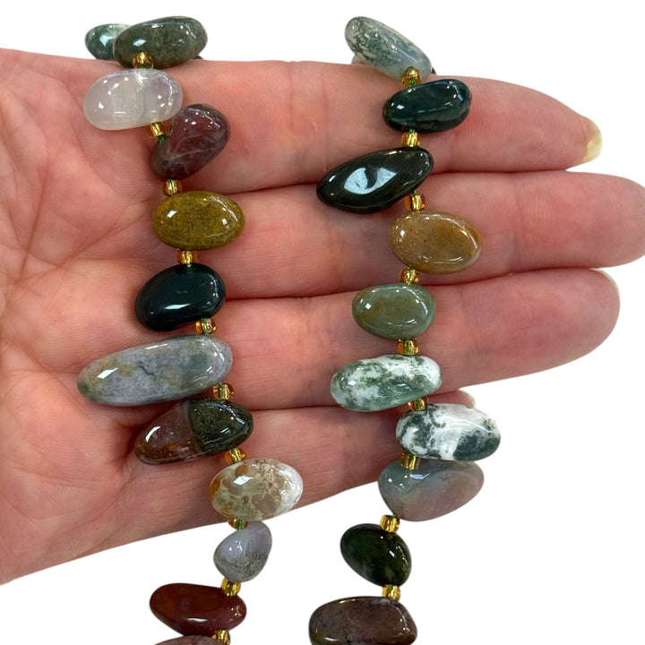 Indian Agate Organic Pebble Gemstone Beads