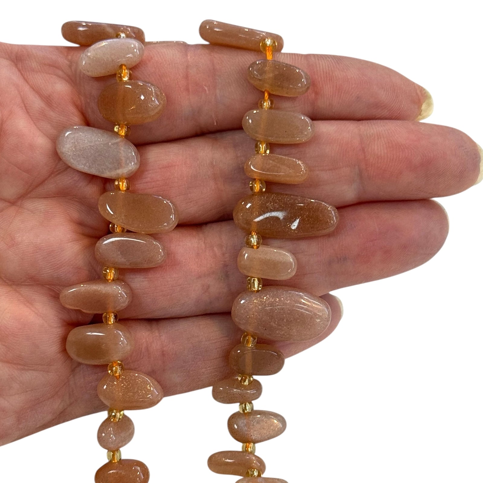 Sunstone Organic Pebble Gemstone Beads