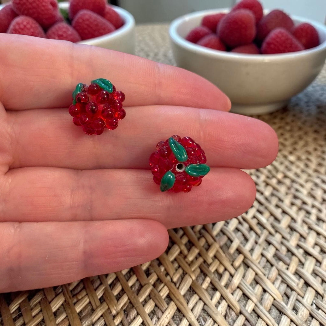 Handmade Murano Glass Raspberry Bead – Lampwork Glass Berry Bead