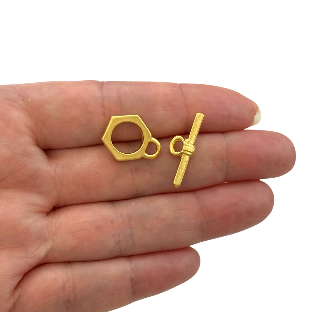 24Kt Matte Gold Plated Toggle Clasp, 24Kt Matte Gold Plated  Toggle Clasp,
