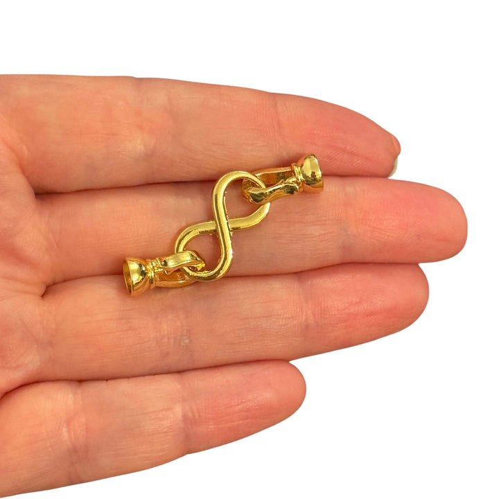 24Kt Gold Plated  Large S-Hook Pearl Necklace Clasp