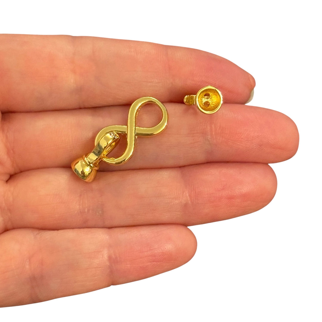 24Kt Gold Plated  Large S-Hook Pearl Necklace Clasp