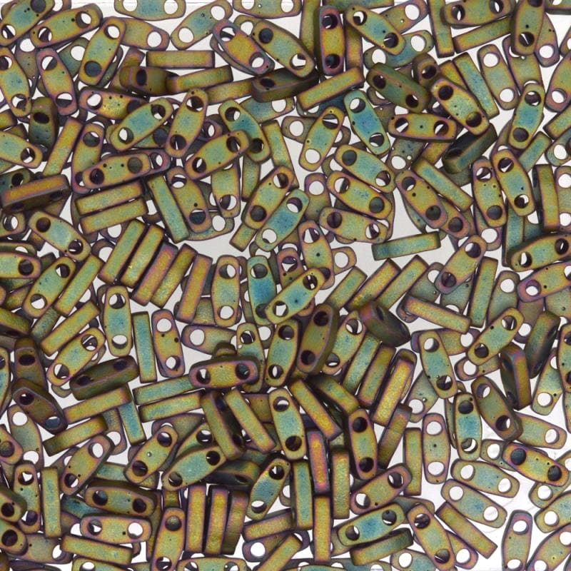 Miyuki Quarter Tila Beads 2035 Matted Metallic Khaki Iris,