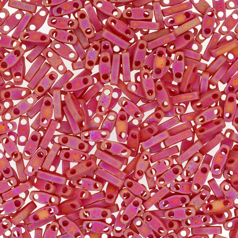 Miyuki Quarter Tila Beads 0408FR - Opaque Dark Red Matted AB