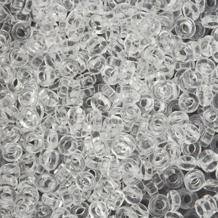 Miyuki Spacer Beads 2.2x1mm, Crystal 0131