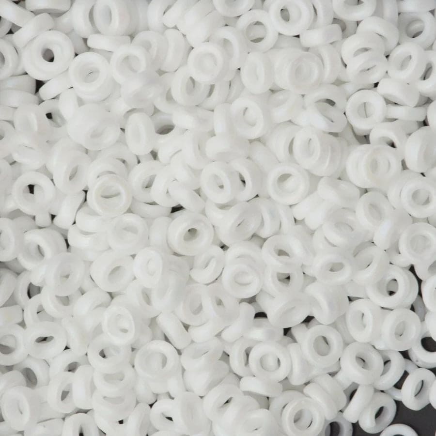 Miyuki Spacer Beads 2.2x1mm, Matted White AB 0402FR