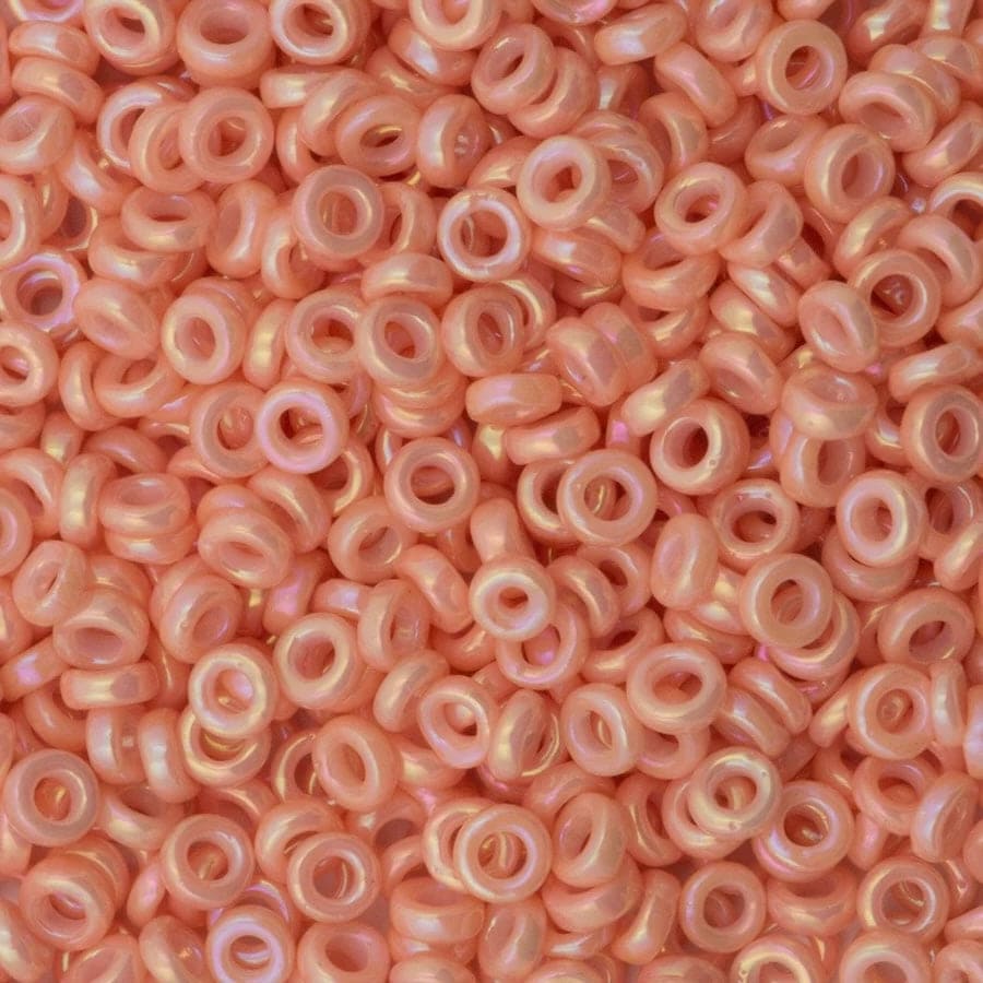 Miyuki Spacer Beads 3x1mm, Opaque Salmon Luster 0596