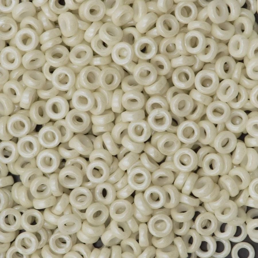 Miyuki Spacer Beads 3x1mm, Opaque Limestone Luster 0600