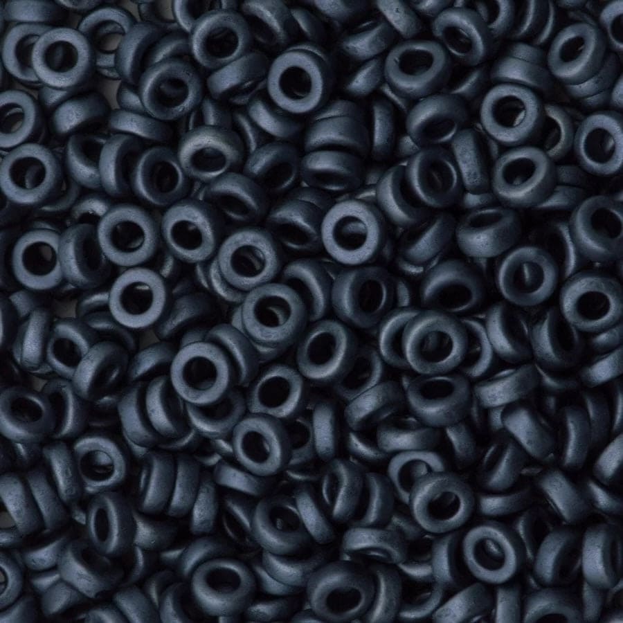 Miyuki Spacer Beads 3x1mm, Matted Gunmetal 2001