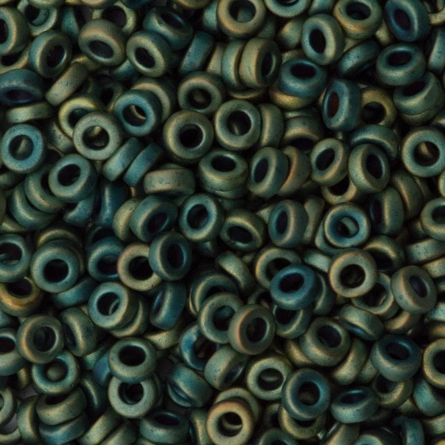 Miyuki Spacer Beads 2.2x1mm, Matted Metallic Patina Iris 2008