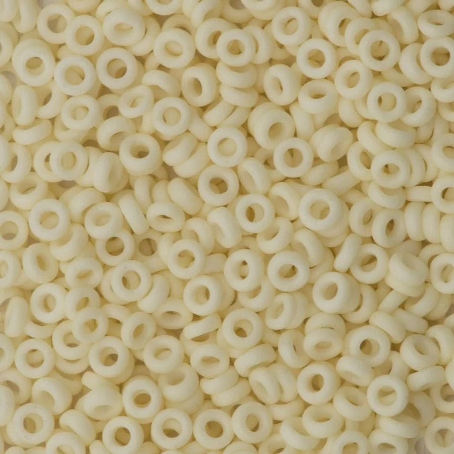 Miyuki Spacer Beads 3x1mm, Matted Opaque Cream 2021