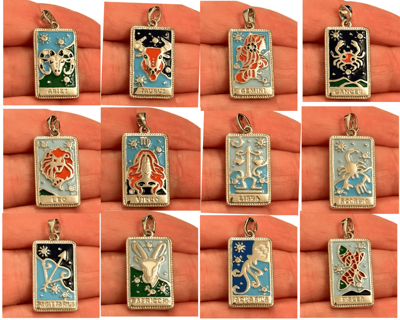 Waterproof Stainless Steel Zodiac Charm, Pendant