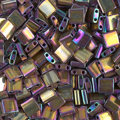 Miyuki Tila Beads TL0188 Metallic Purple Gold Iris,