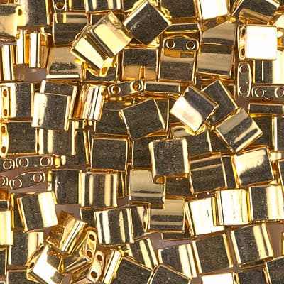 Miyuki Tila Beads TL0191 24Kt Gold Plated,