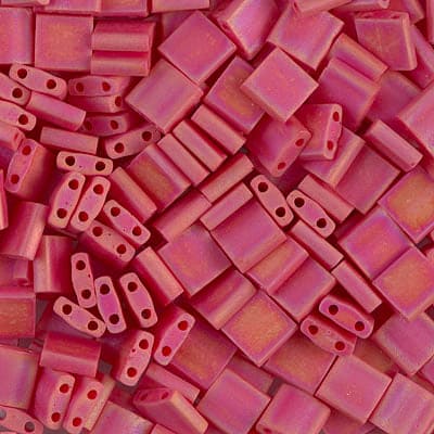 Miyuki Tila Beads TL0408FR Opaque Rouge Foncé AB Maté,