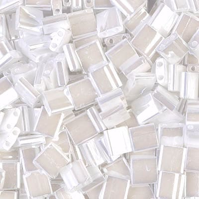 Miyuki Tila Beads TL0420 White Pearl Ceylon,