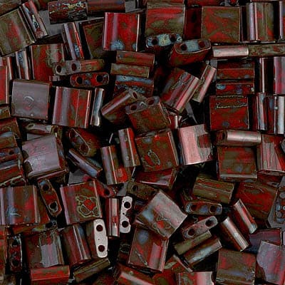 Miyuki Tila Beads TL4521 Picasso Opaque Red,