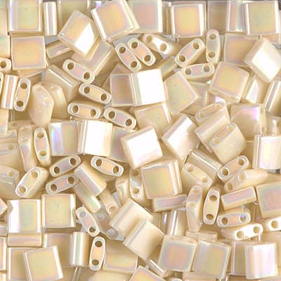 Miyuki Tila Beads TL0486 Ivory Pearl Ceylon AB,