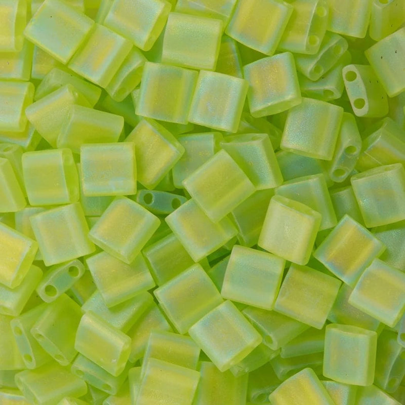 Miyuki Tila Beads TL0143FR Matted Transp Chartreuse AB