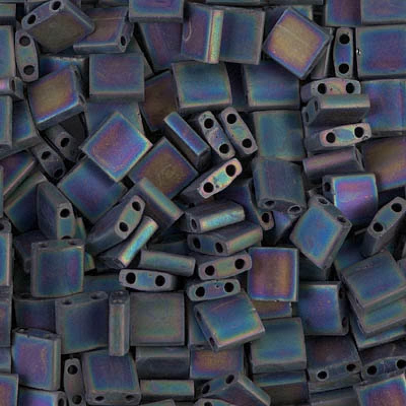 Miyuki Tila Beads TL0401FR Black Matted AB,