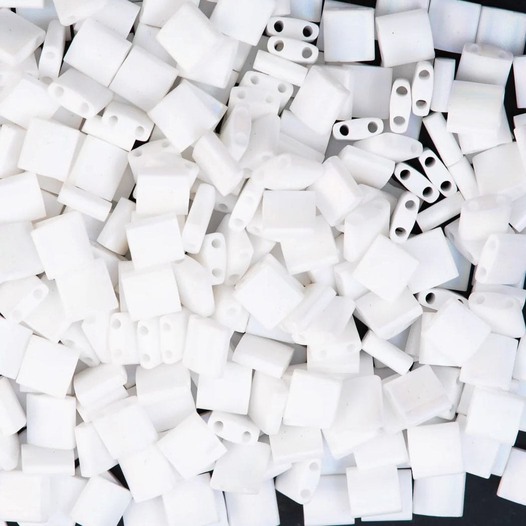 Miyuki Tila Beads TL0402F - White Opaque Matted,
